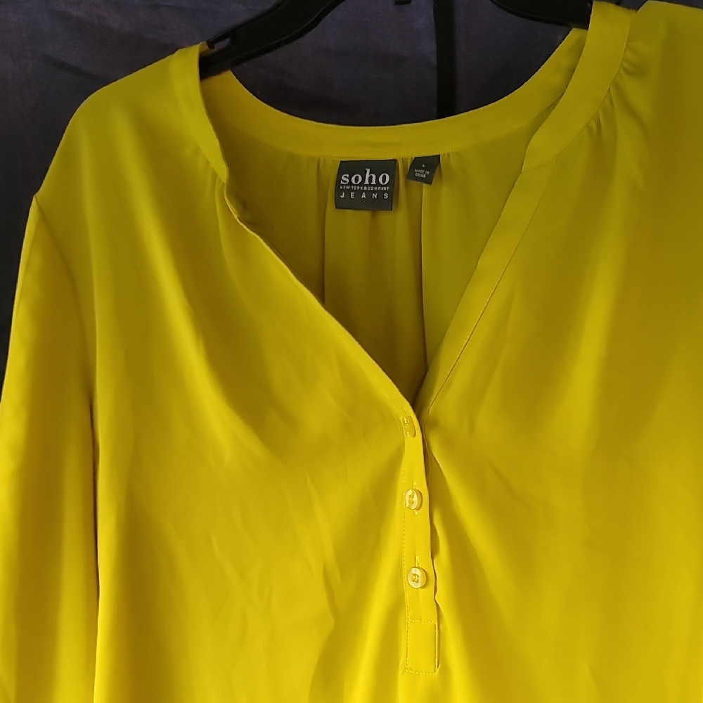 New York & Company Vibrant Yellow Blouse